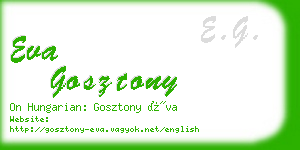 eva gosztony business card